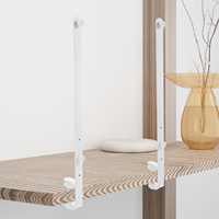 2pcs Adjustable Desktop Stand White Height Adjustable Table Rod Stand For Pegboards Wall Storage Tools Garage Organization