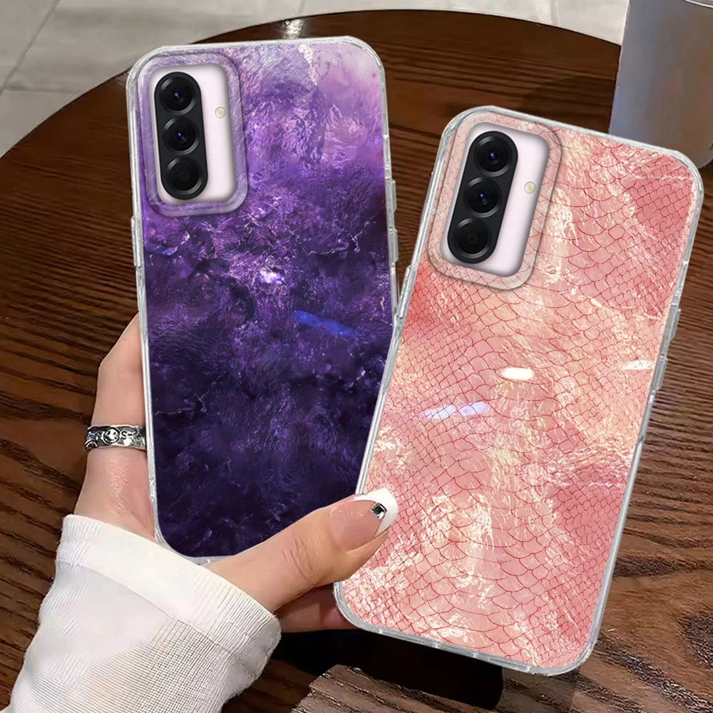 Mädchen Handyhülle für Samsung Galaxy A56 A57 A07 A17 A26 A55 A16 A54 A15 A13 A36 A25 A35 A14 A34 A12 Lila Wellenmuster Cover