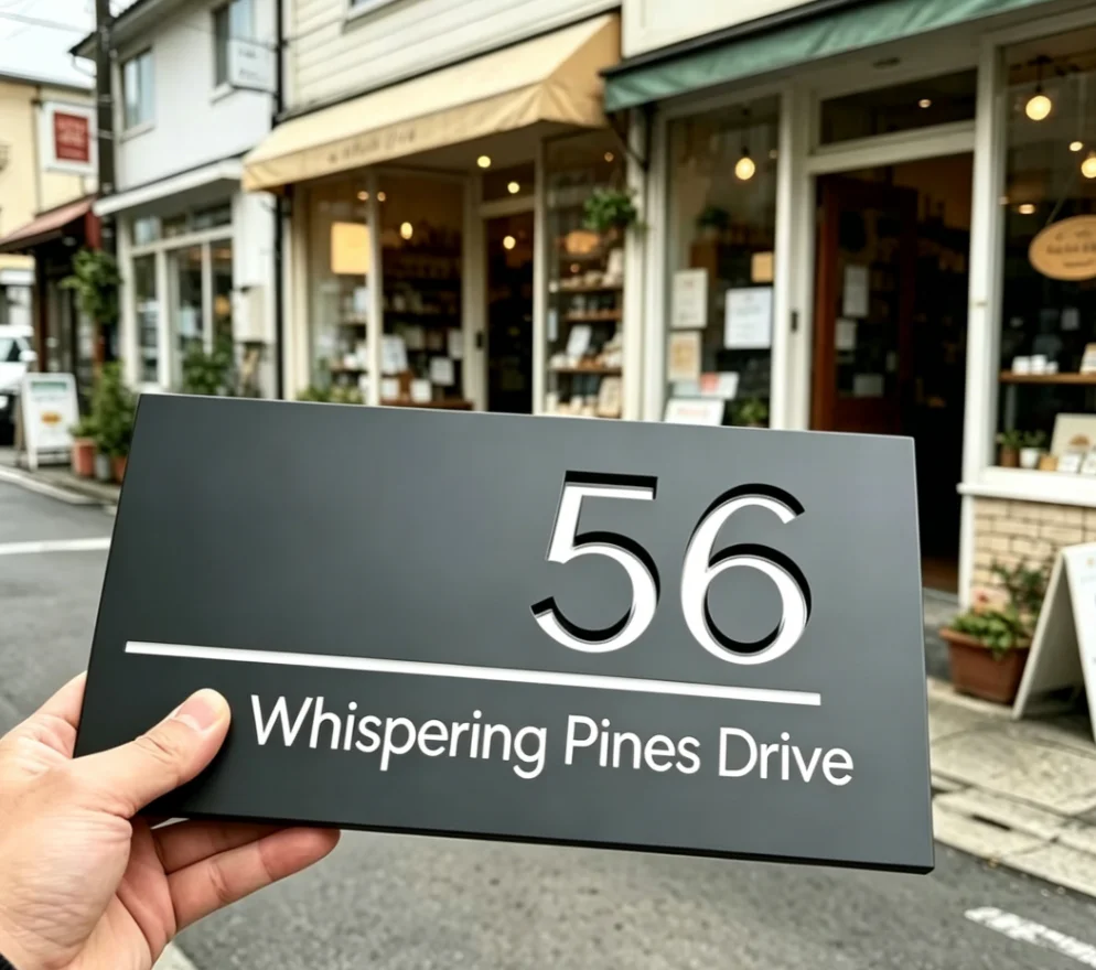Custom Acrylic Door Sign 3D Floating Nordic Door Sign Personalized Laser Cutting Modern House Outdoor Street Address Name