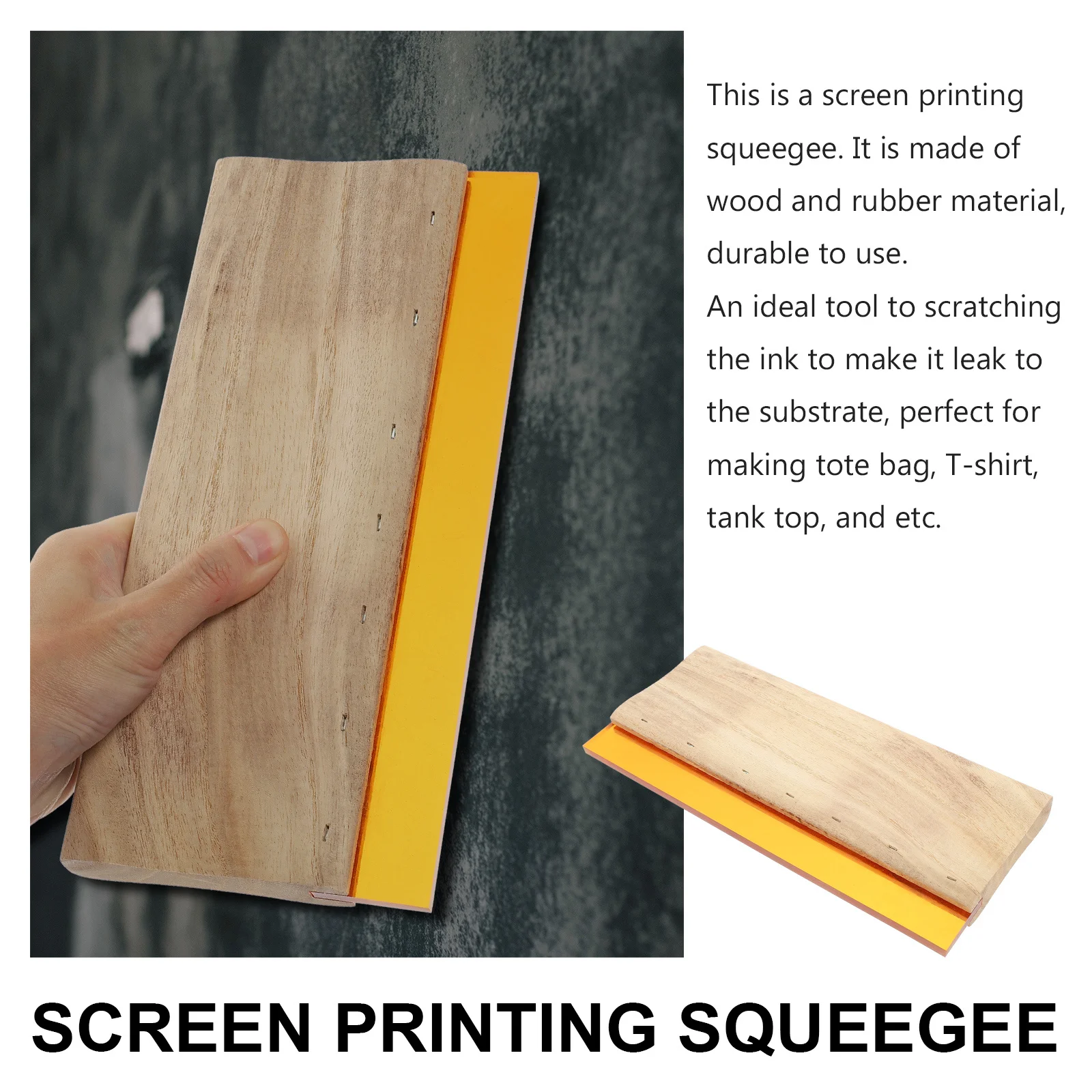 Premium Wood Handle Screen Printing Scraper Wear-Resistant Tool for Textile Graphic Applications Screen Printing Squeegee