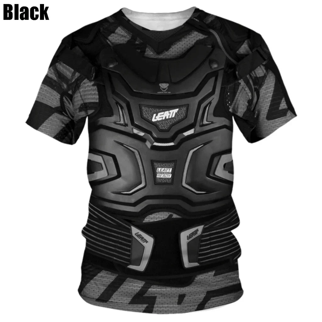 Men\'s Oversized 3D Printed Bulletproof Vest T-Shirt Summer Fashion Casual round Neck Short Sleeve Funny Personality Tee