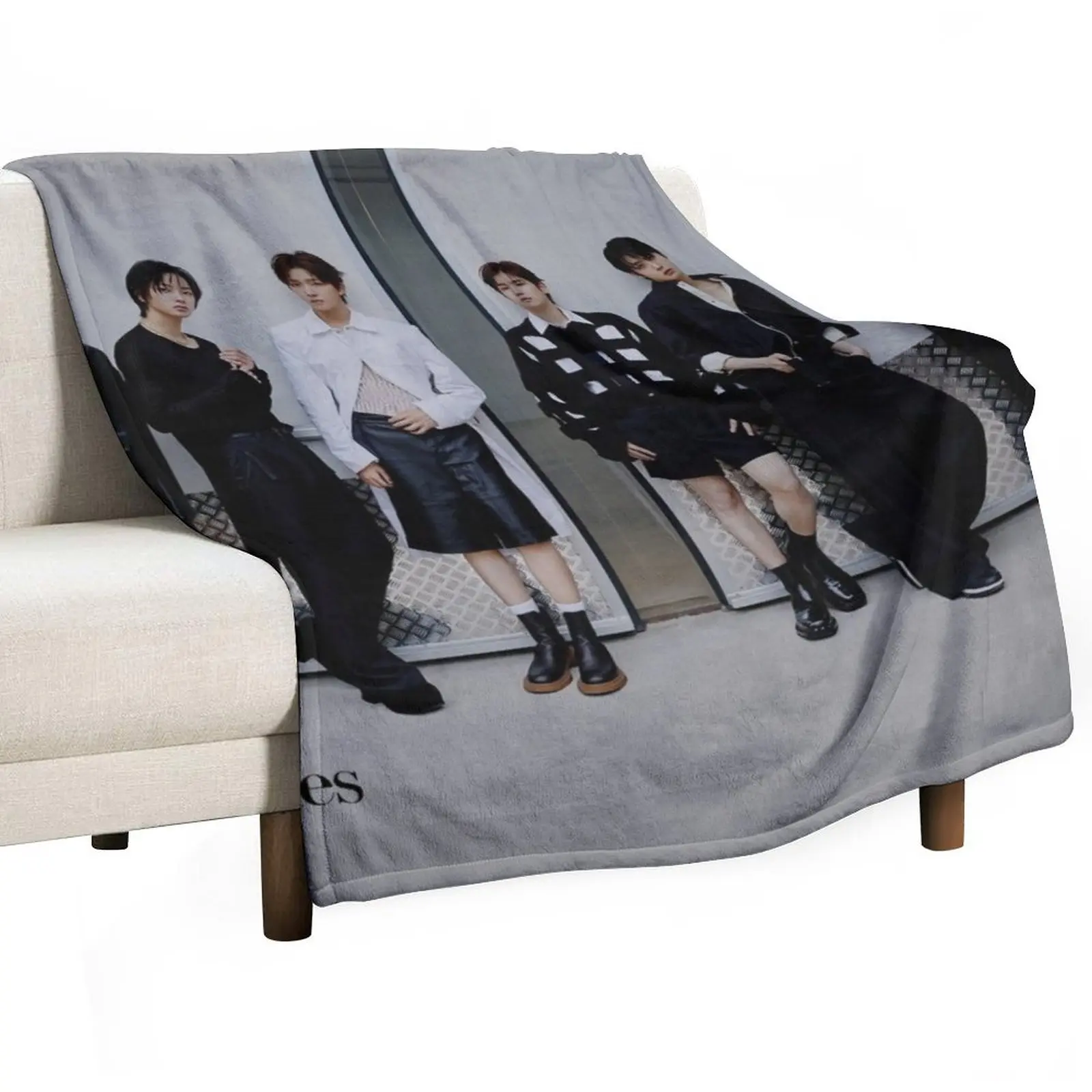 BOYNEXTDOOR black and white hot sexy concept kpop boy group members poster JAEHYUN, SUNGHO, RIWOO, TAESAN, LEEHAN, Throw Blanket