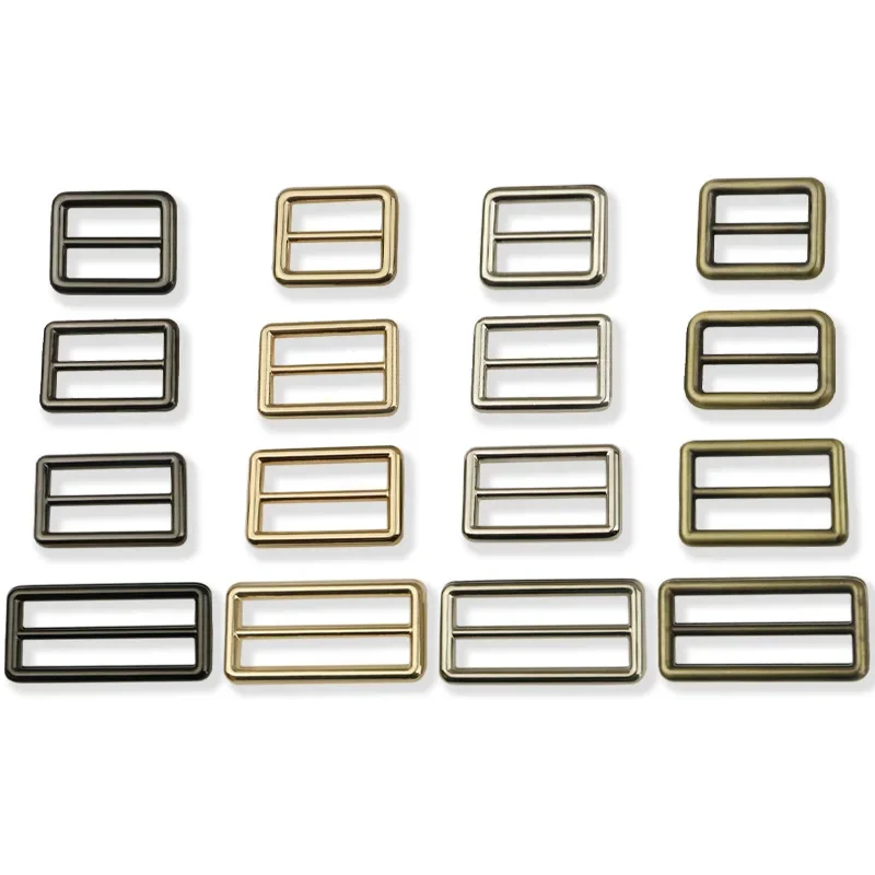 Metal High Quality Thickened Leather Adjust Tri-glide Pin Roller Buckle Slider Webbing Backpack Hooks Loops DIY Accessories