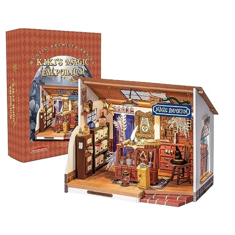 

Robotime Rolife DIY Dollhouse Kiki's Magic Emporium Decorative Ornament Kids Miniature Fantasy Magic Doll House Wooden Kit Toy