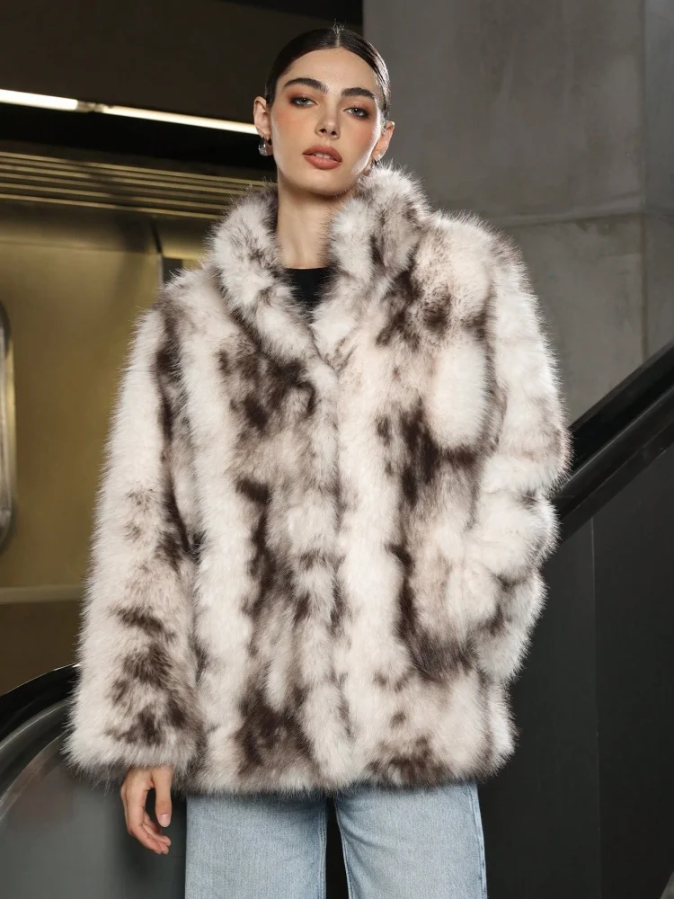 

D&M женское зимнее пальто из меха, зимнее однотонное пальто с полным поясом, женская укороченная роскошная меховая куртка, женское пальто с пузырьками из лисьего меха