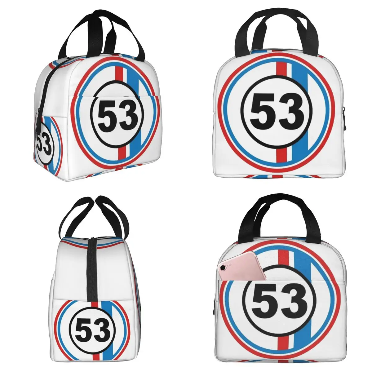 Herbie Cnumber 53 The Love Bug No Insulated Lunch Bag for Women Office Cooler Thermal Food Box Tote Lunch Boxes Container