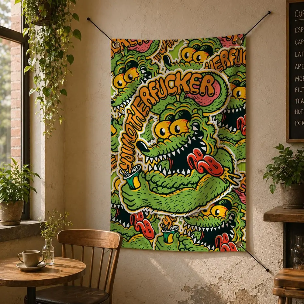 Character R-Rat Fink Flags Flag Banner Wall Hanging for Bedroom Dorm Room Home Bar Party Indoor Outdoor Wall Decor