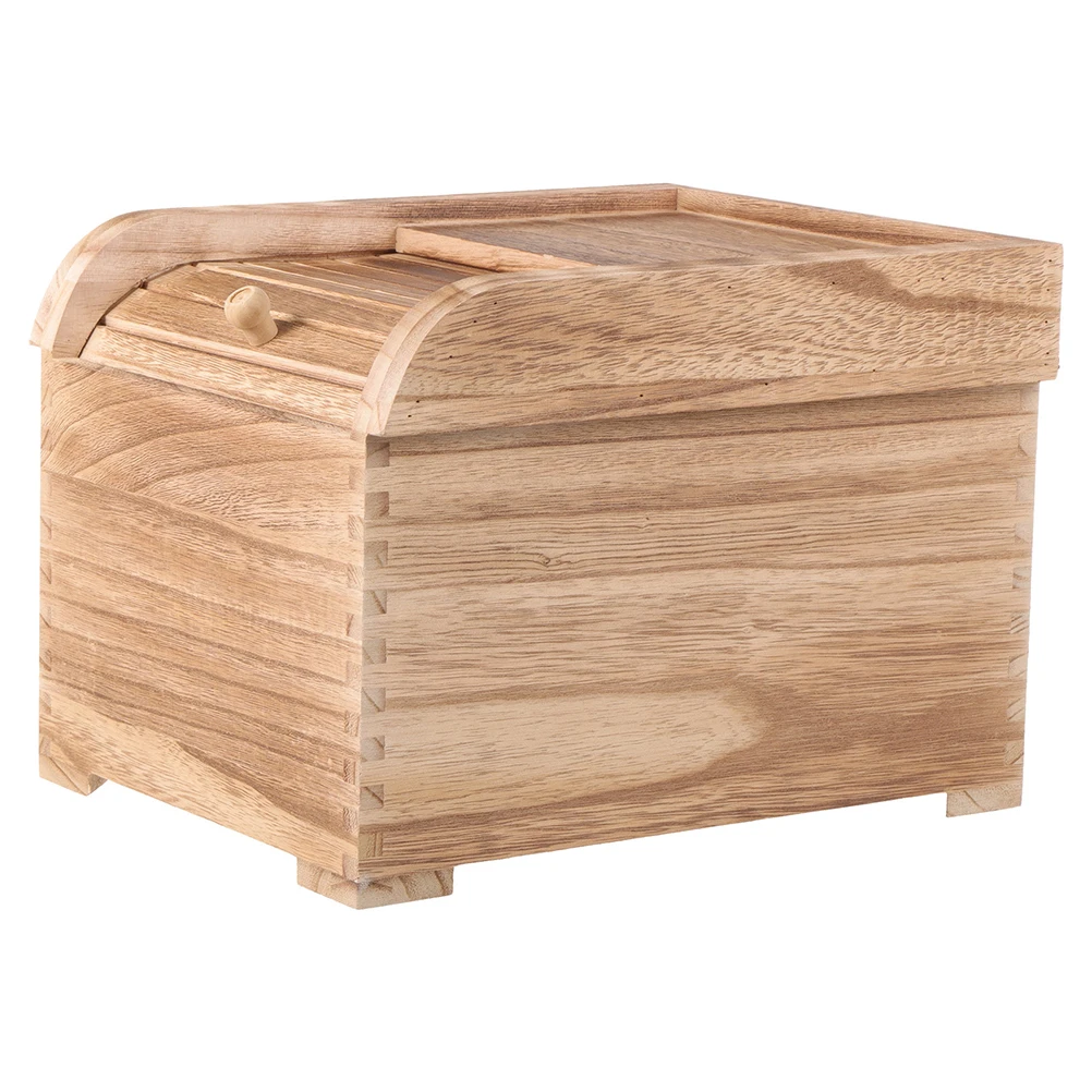 

Wood Rice Storage Container Food Bucket Grain Organizer Kitchen Storage Box for Pantry Rice Container Food Bucket
