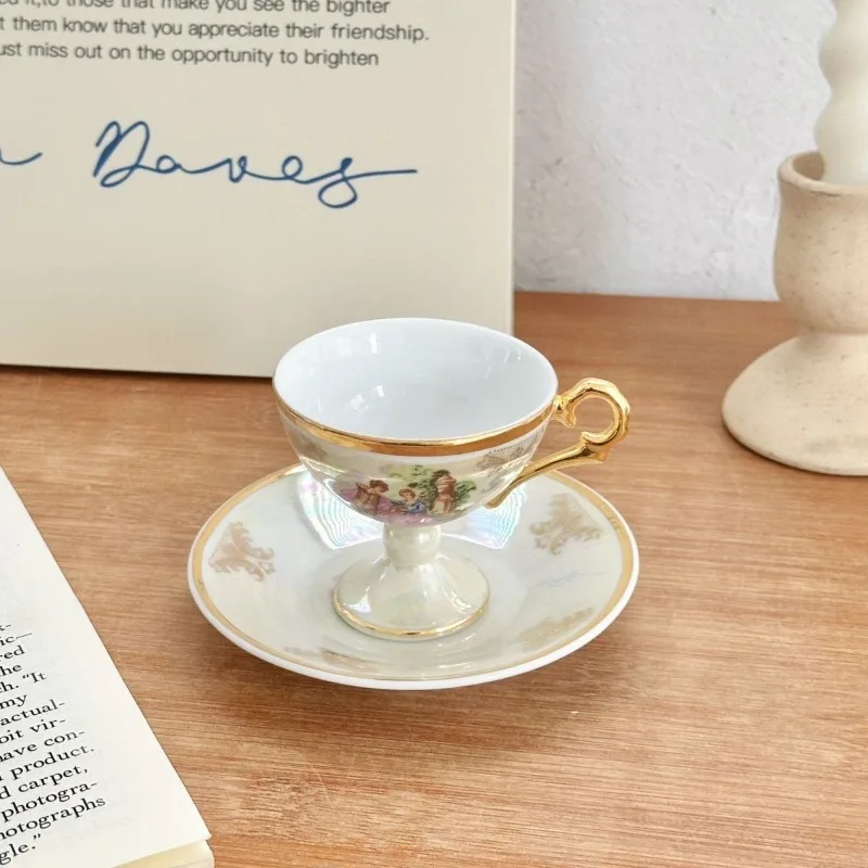 Leicht Luxuriöses Italienisches Kaffeetassen-Set mit Untertasse, Nachmittagstee-Service, Kunstvolle Trinkutensilien, Wohndekor, Geschenke für die Feiertage