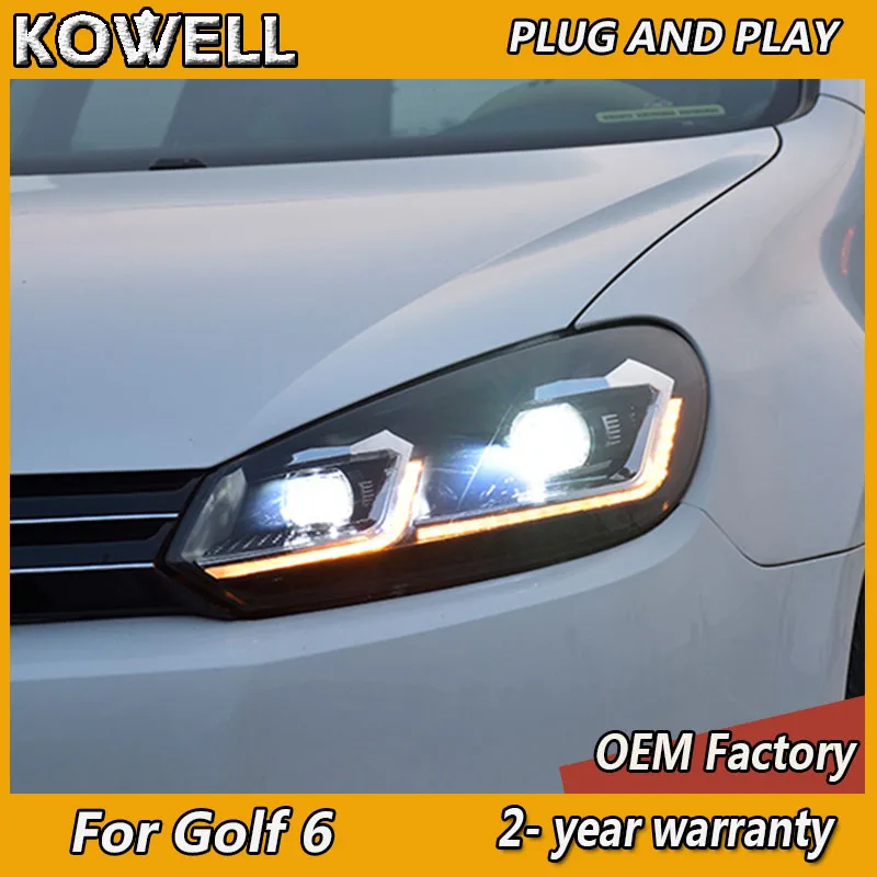 Car Styling for VW Golf 6 Head Lights 2009-2013 Golf MK6 Headlights Volkswagen DRL Turn Signal Low High Beam Projector Lens