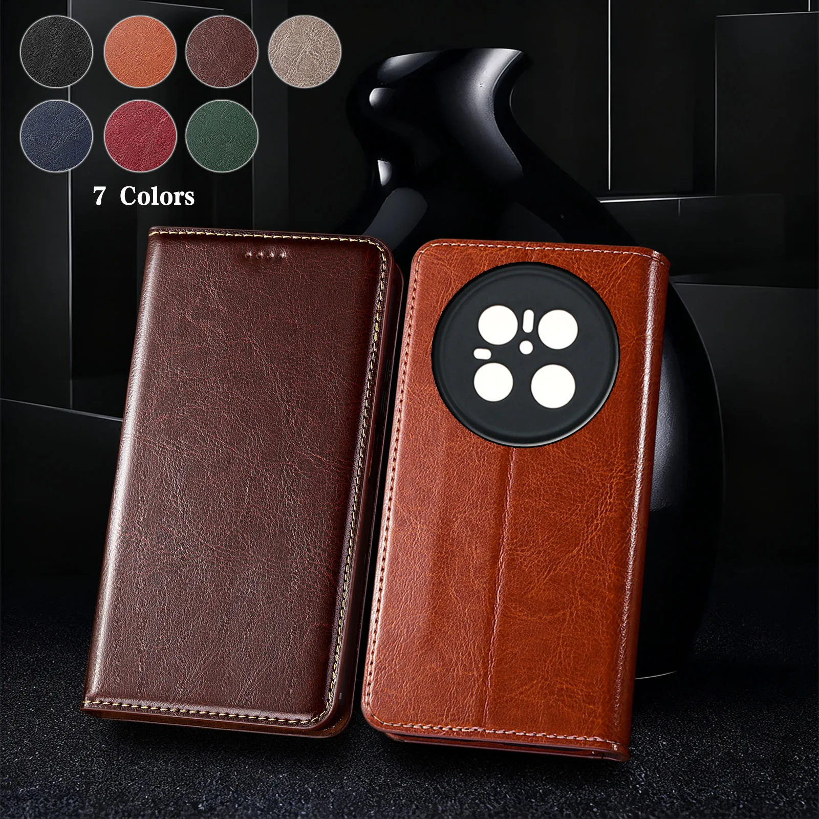 

Для HuaWei Mate 9 10 20 20X 30 40 50 60 70 4G 5G Pro Lite Plus RSR Crazy Horse Pattern Чехол-раскладушка из натуральной кожи из воловьей кожи