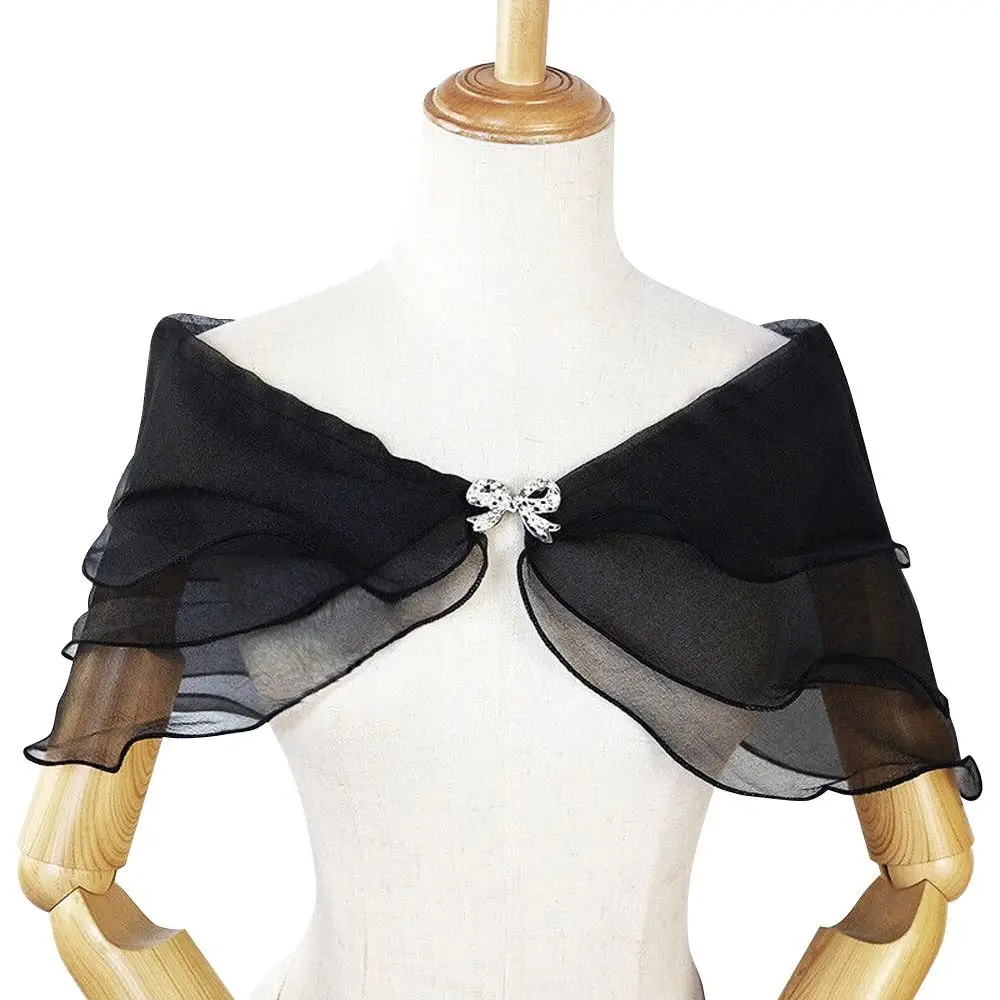 

Delicate Women Wedding Dress Evening Dress Bridal Lace Shawl Shoulder Cape Chiffon Shawl