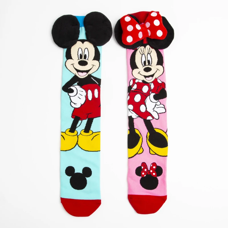 Disney Mickey Mouse Socks Children\'s Padded Warm Mid-Calf Socks Girls Winter Soft Funny Sleep Floor Cotton Socks Christmas Gift