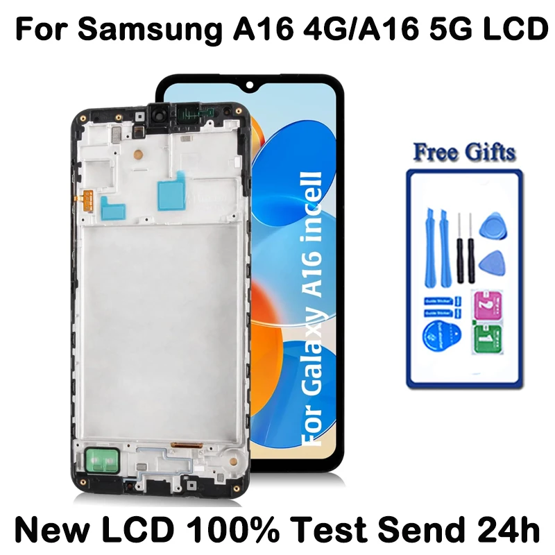 Écran LCD 100 % testé pour Samsung A16 4G SM-A165F, assemblage numériseur d'écran tactile pour Samsung A16 5G A166 SM-A166B