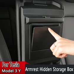 1pc ABS Car Armrest Holder Box Center Console Organizer Armrest Hidden Storage Box for Tesla Model 3 Y 2017-2023 Accessories