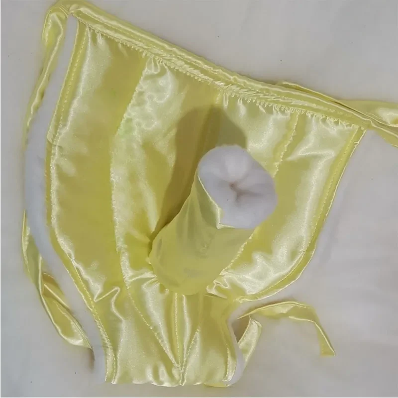 Calzoncillos hechos a mano para hombre, calzoncillos suaves y sedosos brillantes, calzoncillos de mezcla de algodón, bragas hinchadas, ropa interior Sexy para fiesta privada