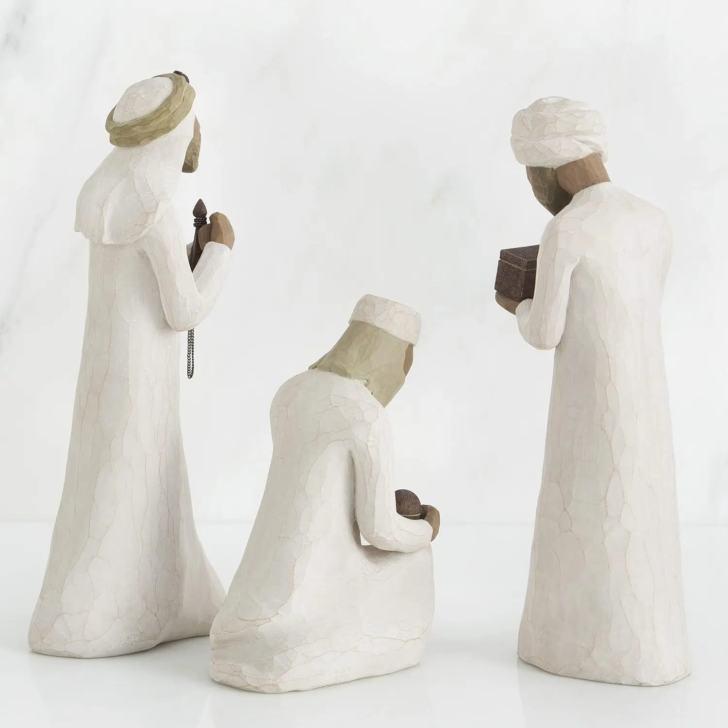 Krippenset für drei weise Männer, handbemalte Gehfiguren mit Geschenken für die Heilige Familie, klassische Weihnachtsdekoration