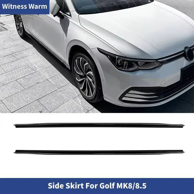 

Для Volkswagen Golf 8 Golf 8.5 MK8 2020+ Боковая юбка Боковой бампер Фартук для губ ABS Глянцевый черный карбоновый вид