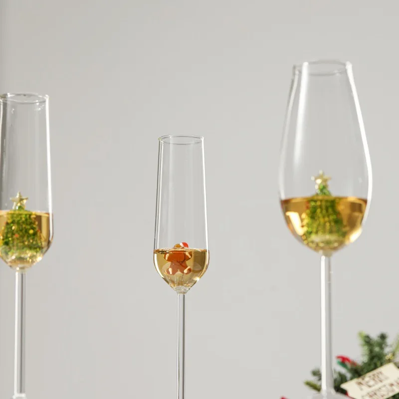 Nordic High Borosilicate Champagne Glass New Sweet Wine Christmas Tree Wine For Women Cocktail