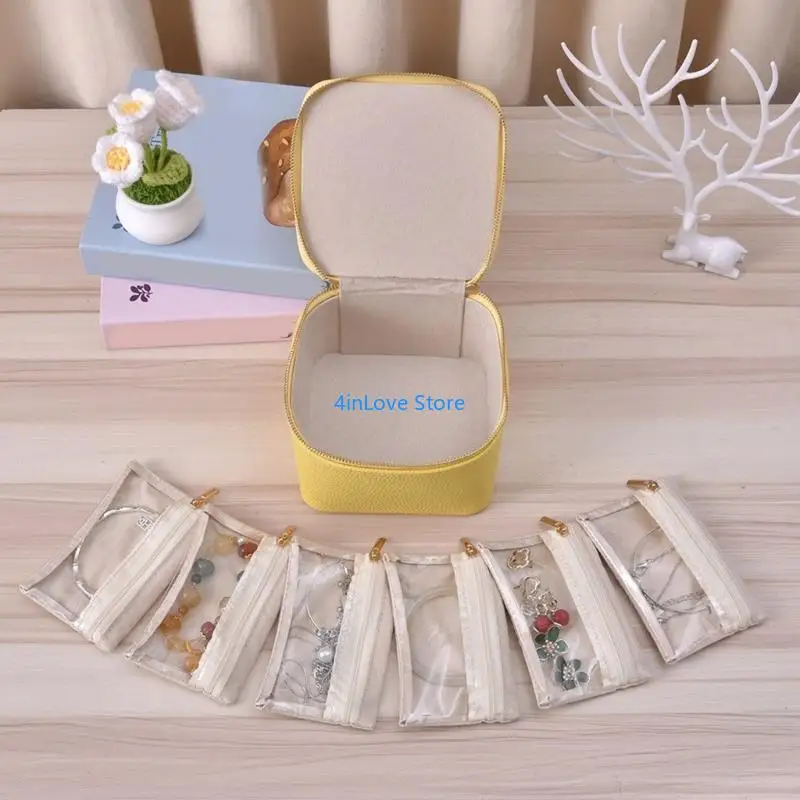T4MD Sturdy Travel Jewelry Pouches Set 6 Pcs Portable Storage Bags for Accessories Special Gifts Case for Women and Girls