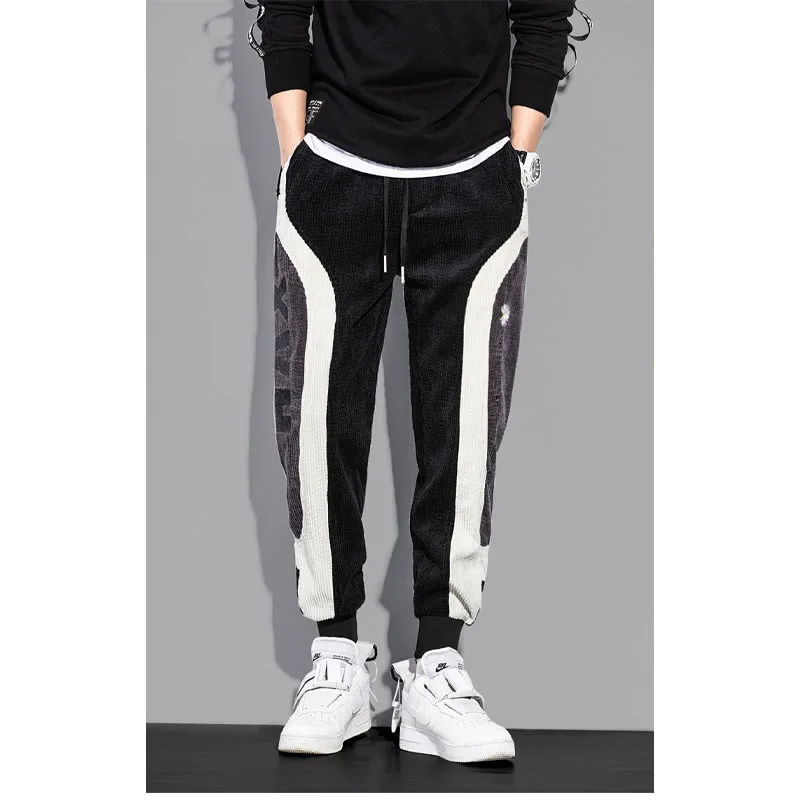 

2023 Autumn and Winter New Simplicity Versatile Commuter Men's Clothing Fashion Drawstring Splice Pockets Slim Fit Casual Pants