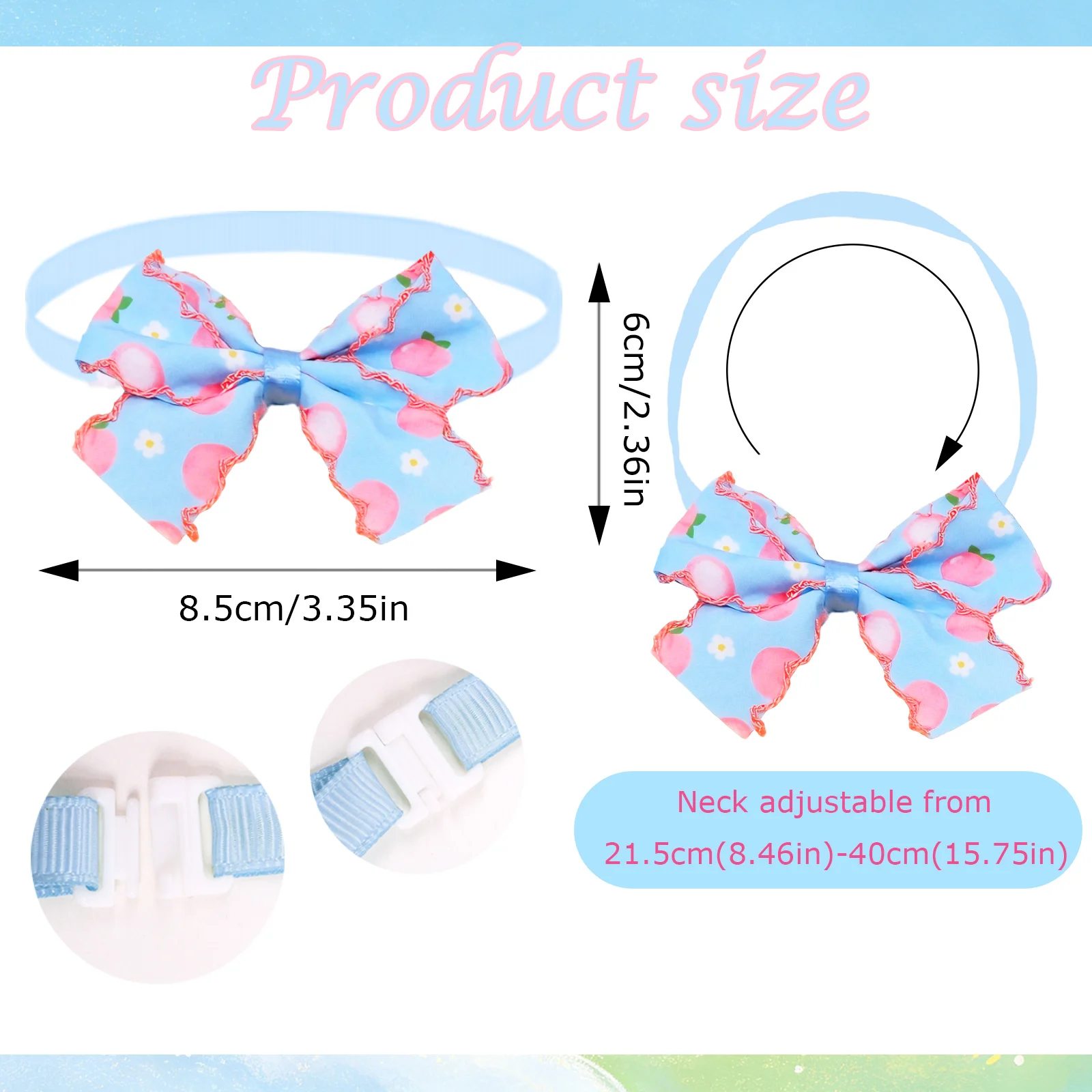 Lazos ajustables con estampado de frutas para perros y gatos - imagen 3