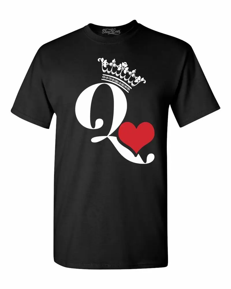 Queen Of Hearts T-shirt Matching Couples Girlfriend Wife Anniversary ShirtsLuxury oversized