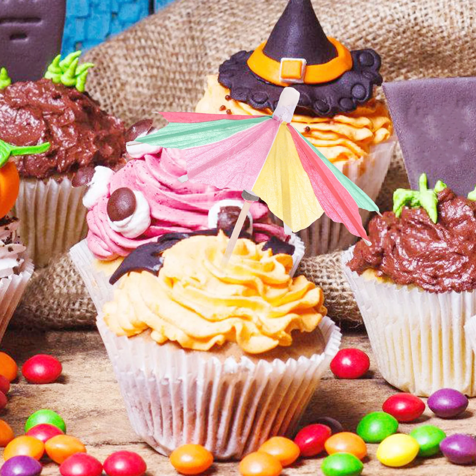 

50Pcs Umbrella Picks for Drinks Simple Design Luau Beach Party Favor Gifts Food Picks Cocktail Drink Umbrellas