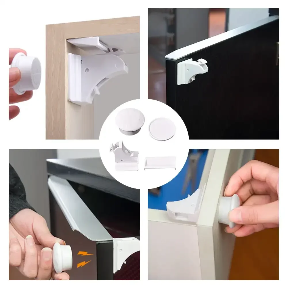 قفل أمان مغناطيسي للأطفال لحماية الأطفال، قفل أمان للأطفال، مزلاج للدرج، قفل باب الخزانة، أقفال أمان للأطفال