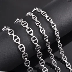 Wholesale Width 6/8mm Simple Handmade Chain Necklace for Men Women Stainless Steel Hip Hop Chain Women Necklace Punk Jewelry