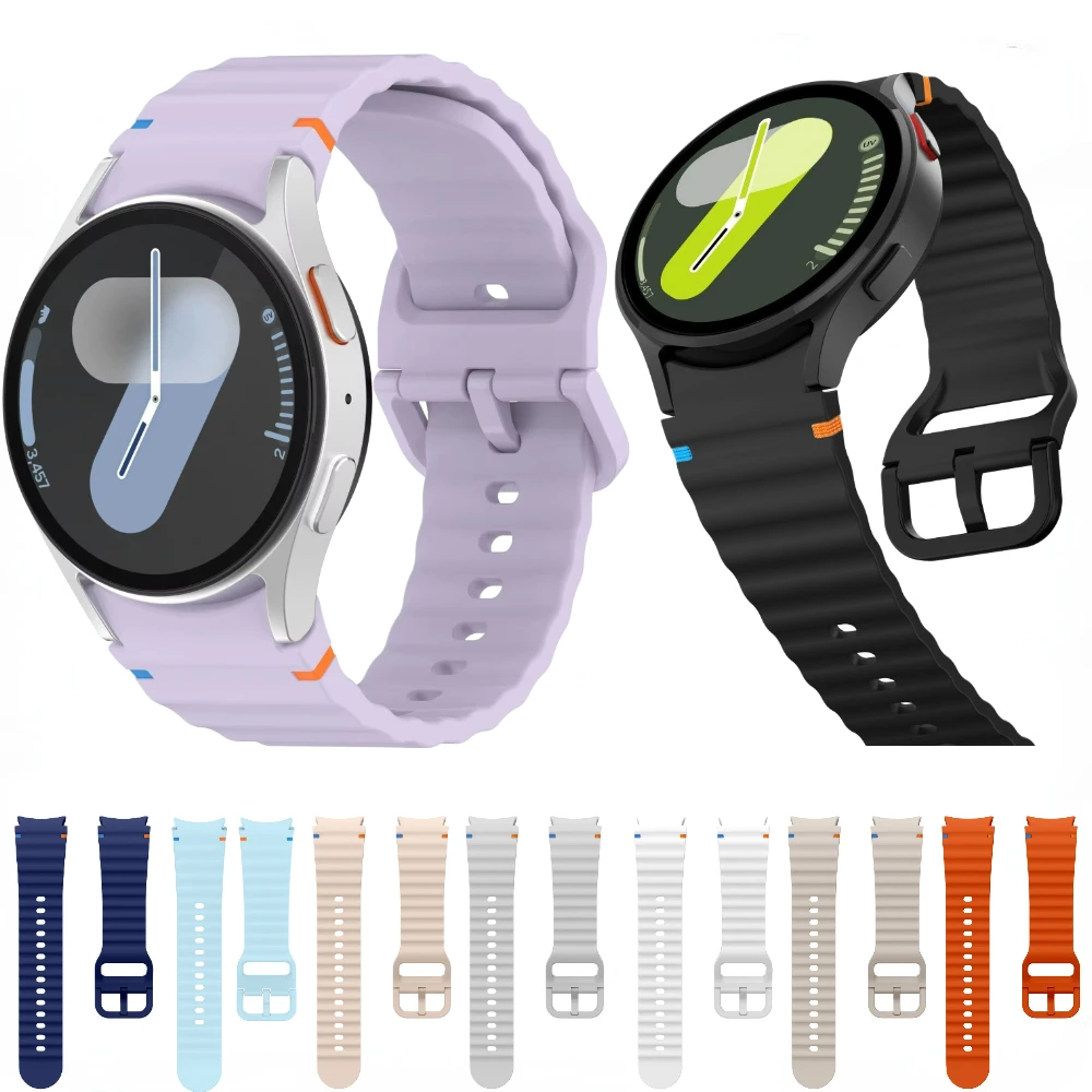 

Silicone Strap for Samsung Galaxy Watch 7 6 5 4 FE 44mm 40mm 5pro 45mm 6 Classic 47mm 43mm Sports Original Bracelet Galaxy 7 6 5