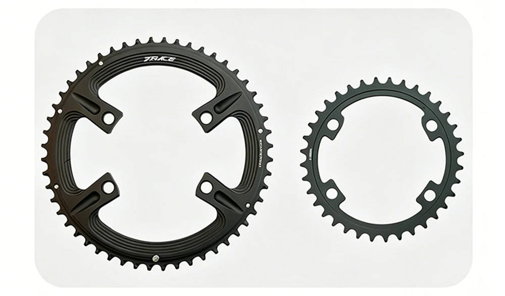 ZRACE Asymmetrisches Kettenblatt für Rennräder 110BCD 4-Bolzen, 105 FC-R7000 / ULTEGRA FC-R8000 / DURA-ACE FC-R9100, 50-34T 52-36T 53-39T – Detail 6