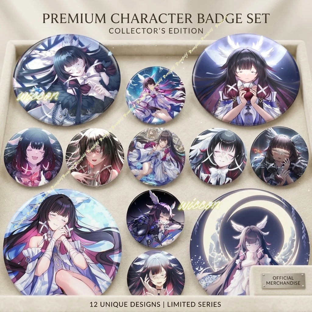 Game Anime Genshin Impact Columbina Tinplate 58mm Anime Badge Round Brooch Creative Brooch Clothing Backpack Accessory Lape Pin