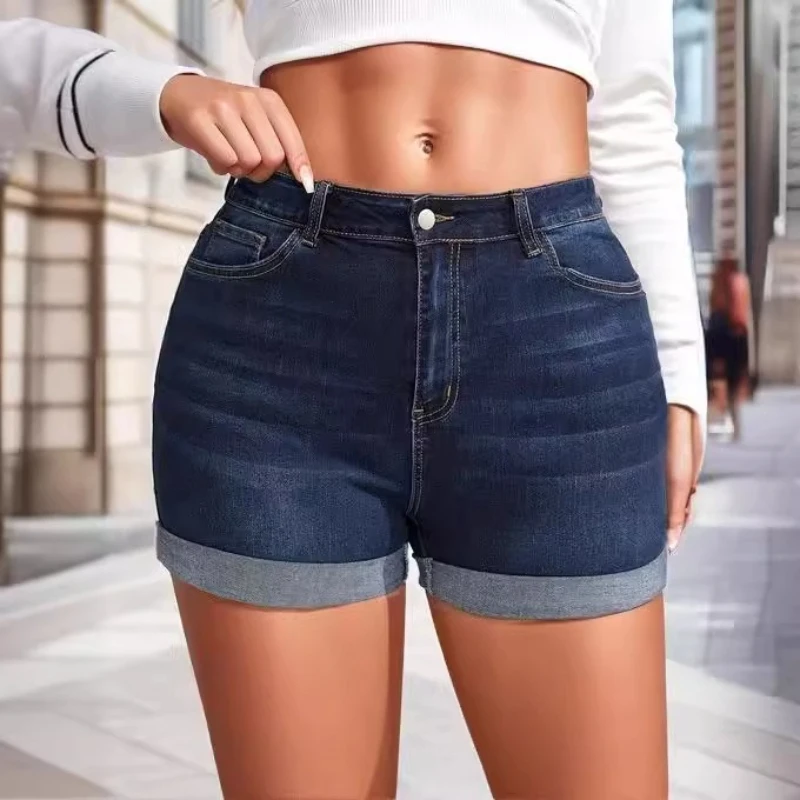 

Denim Shorts Women Jeans Vintage Sheath Pants Slim Fit High Waist Trousers Y2k Streetwear Elegant Work Casual Sexy 2026 Spring