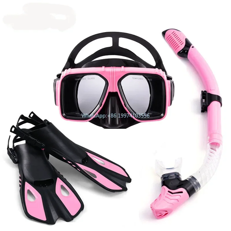 

Manufacturer Custom Snorkel Set Snorkeling Scuba Snorkel Tube Diving Mask Swimming Goggles Diving Fins Set