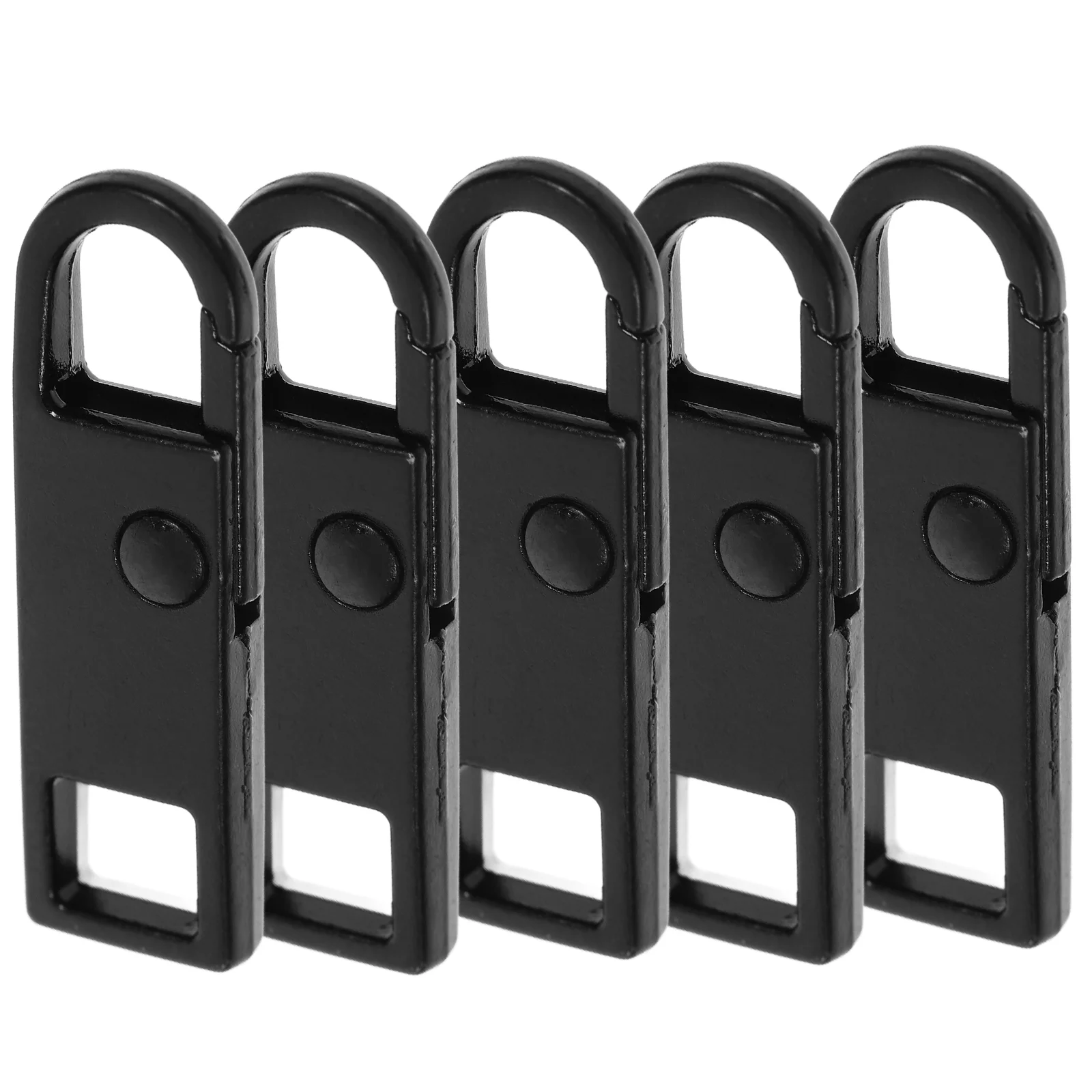 

5 Pcs Pouch Detachable Zipper Puller Handle Tab Large Bags Black Zinc Alloy Apparel