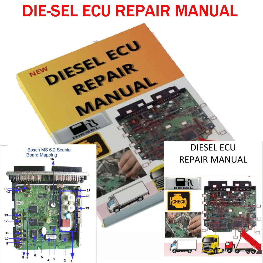 DIESEL ECU REPAIR MANUAL EPROM TEST Progranmming ECU Teaching PDF File Car Diagnostic Learn Tools SMD Digital Central Simulator