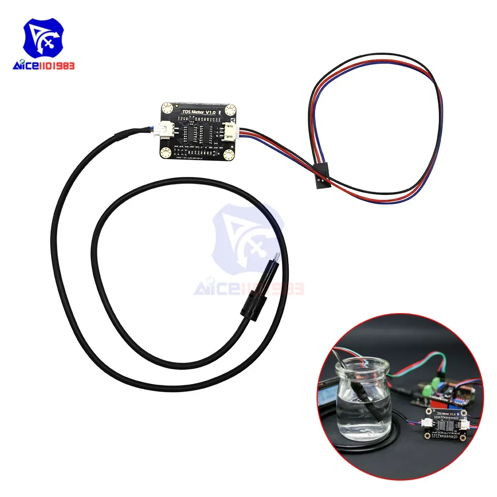 diymore TDS Meter Probe Water Quality Monitoring V1 Sensor Module with XH2.54-3Pin Jumper Wire Connector for Arduino