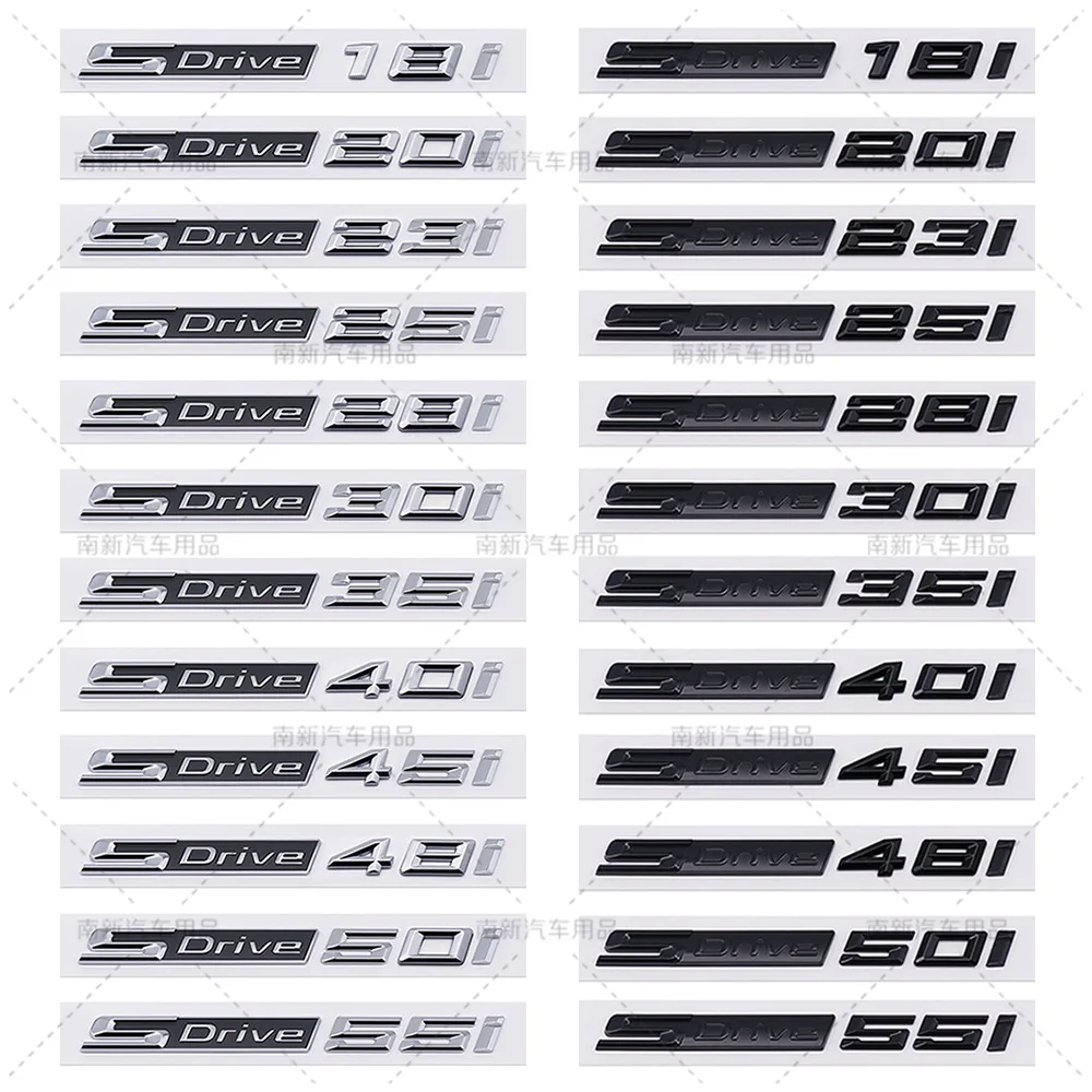 

3D SDrive 18i 20i 23i 25i 50i 30i 35i 40i 45i Letter Logo Car Rear Trunk Badge Emblem Decal Sticker For BMW X1 X2 X3 X4 X5 X6 X7