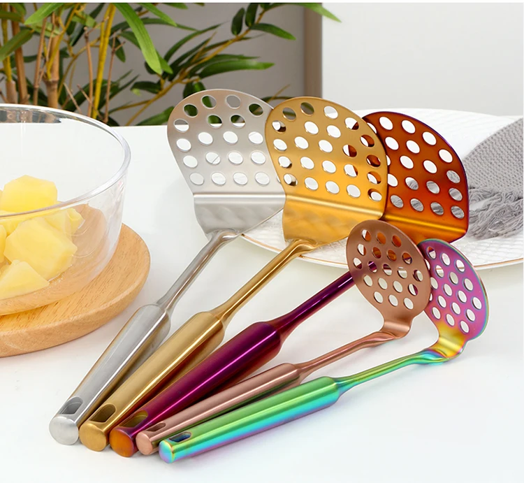 Big Salad Spoon Fork Set Stainless Steel Kitchen Food Server Pasta Utensils Public Gold Tableware Using Buffet Restaurant Tools