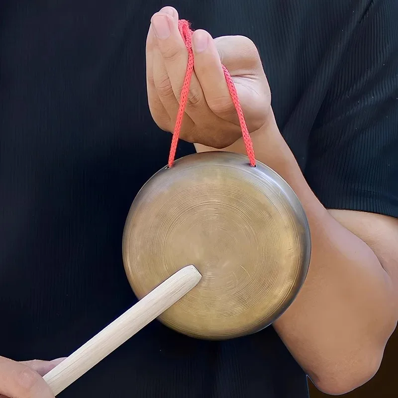 Mini Gong 12CM Copper Gongs Meditation Chinese Tradition Cymbal Tibetan Handmade Moon Gong Professional Sound Healing Instrument