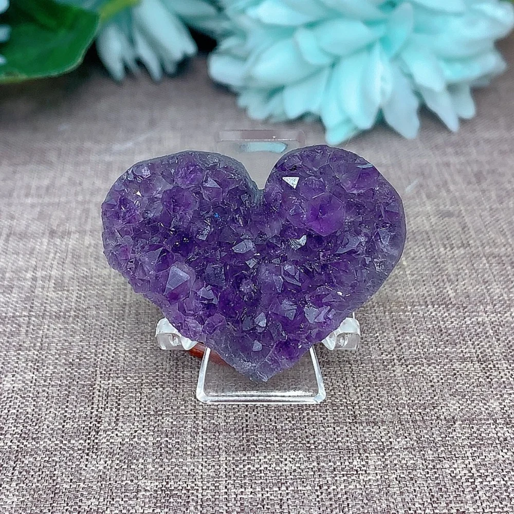 

Кварцевый камень, натуральный кристалл, аметист, кластер, любовь, форма сердца, украшения для дома, энергетический драгоценный камень, целебный камень, подарки