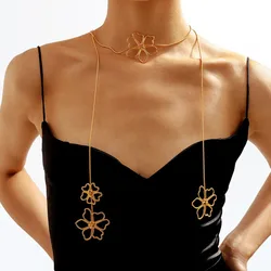 Retro Elegant Long Floral Necklaces Silver Color Butterflies Adjustable Tassel Necklaces Fashion Advanced Jewelry for Women New