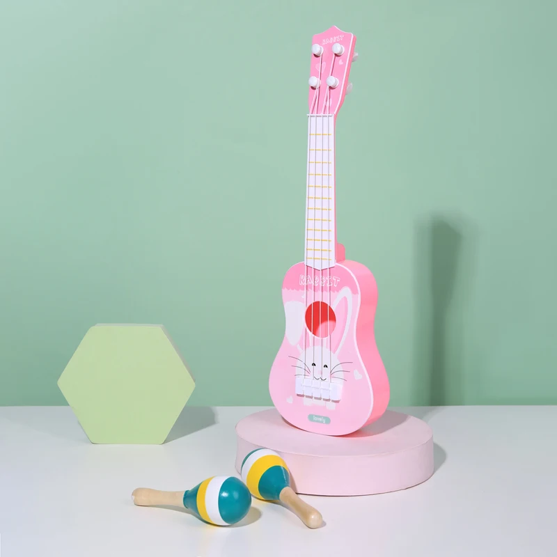 Kids Guitar for Girls Music Toys Guitar for Kids Toddler Electric Guitar with Strap Kids Pink Guitar Musical Instrument Toys