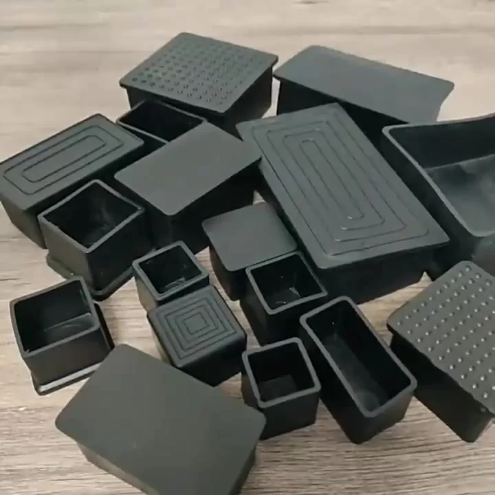 PVC Table Chair Leg Tips Caps Floor Protector Non-slip Floor Square Rubber Feet Pads Black 10x10mm~60x60mm