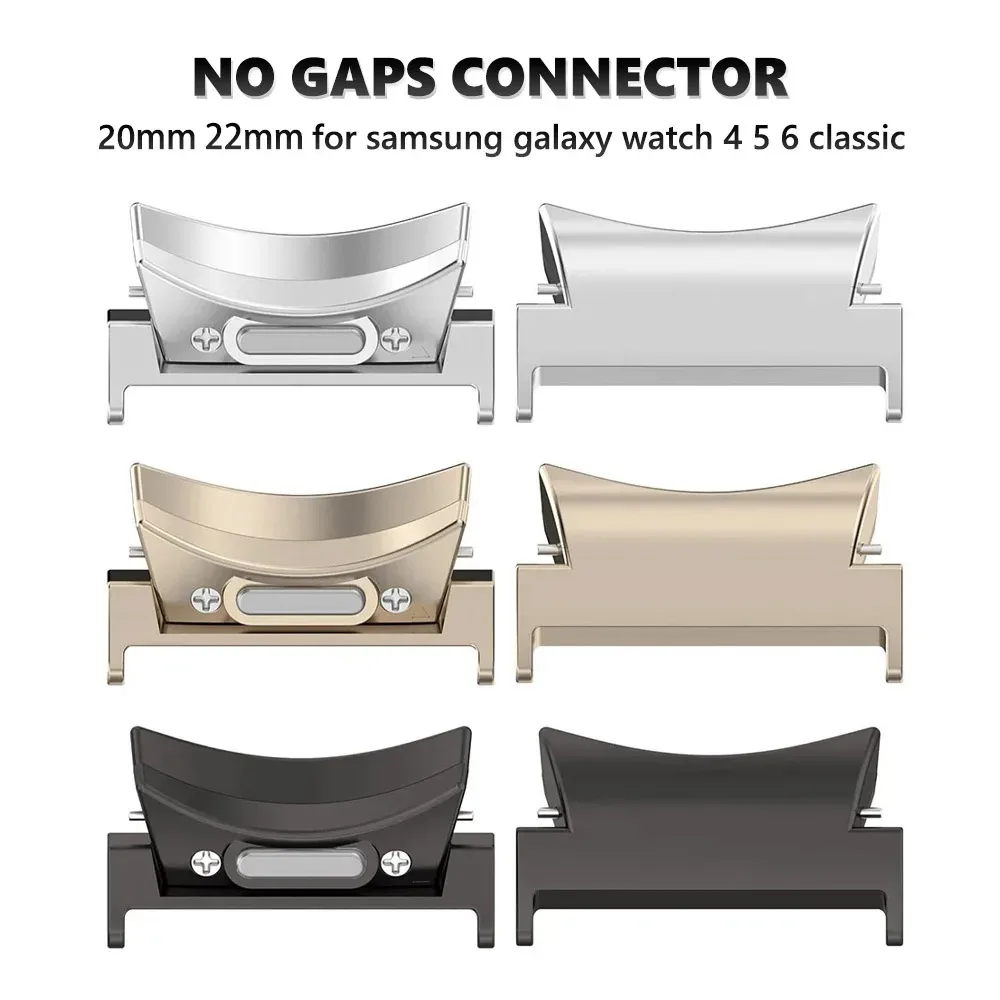 20 22mm No Gaps Stainless Steel Band Connector Adapter for Samsung Galaxy Watch 6 5 pro 4 40 44mm 45mm Classic 43mm 47mm 42 46mm