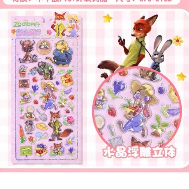 Disney Zootopia Judy Hopps Three Dimensional Crystal Bubble Stickers Diy Phone Case Notebook Refrigerator Decoration Girl Gift
