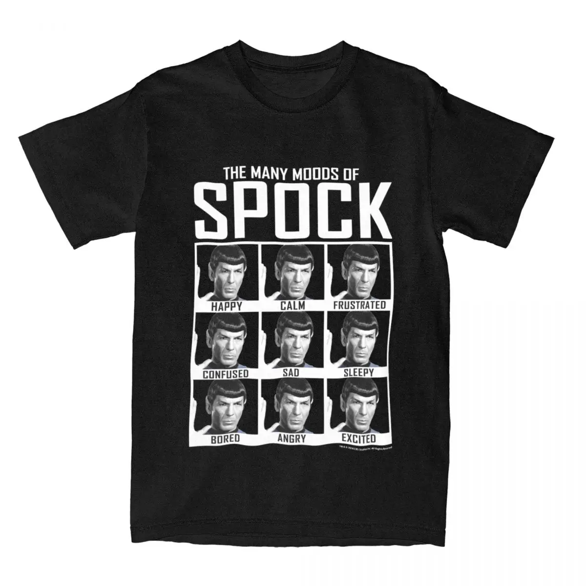 Men Women T-Shirt Stars Treks Moods Of Spock Crazy Cotton Tees Short Sleeve T Shirts Round Collar Clothes Adult