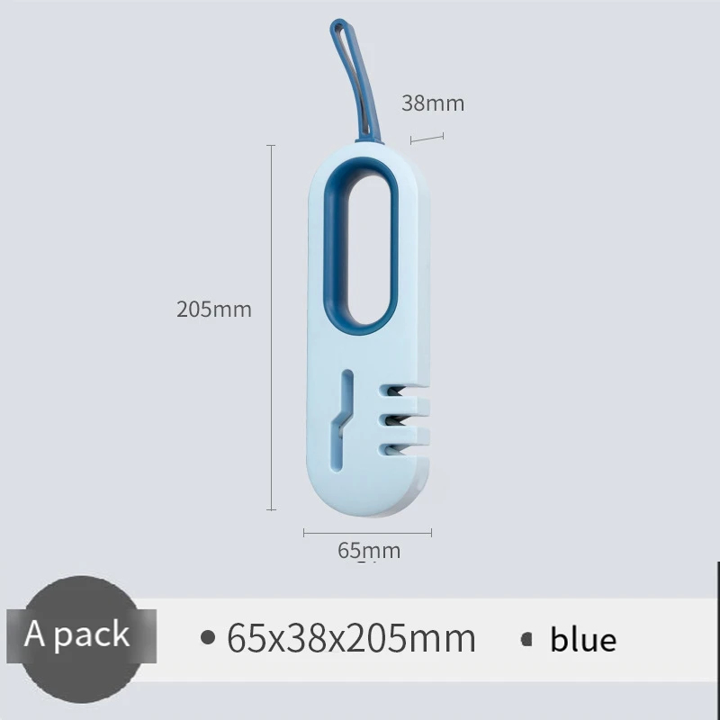 Точилка для ножей, 4 в 1, инструмент для заточки кухонных лезвий и ножниц, профессиональные 4-ступенчатые аксессуары для ножей, синий