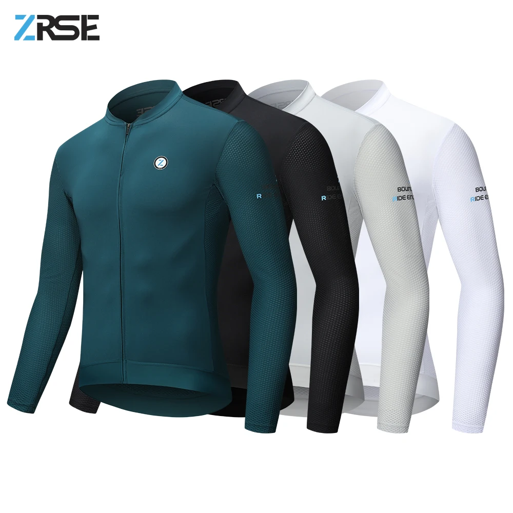 

Велосипедная майка ZRSE с длинными рукавами, облегающая, UPF 50+, для мужчин и женщин, летняя, весенняя, профессиональная велосипедная одежда, быстросохнущая велосипедная майка